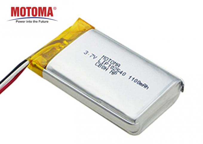 batteries de 1100mah 3.7V Motoma, batterie au lithium de lumière de LED avec le PCM et connecteur 0