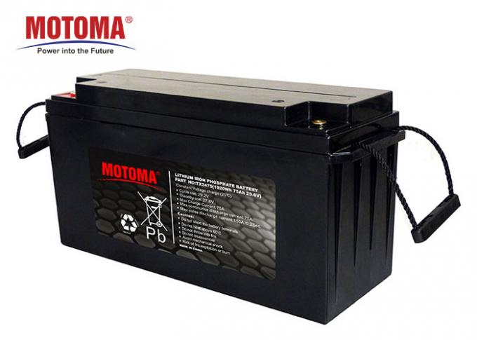 Batterie au lithium de l'énergie LiFePO4 solaire 25.6V 75Ah avec la densité de haute énergie 0
