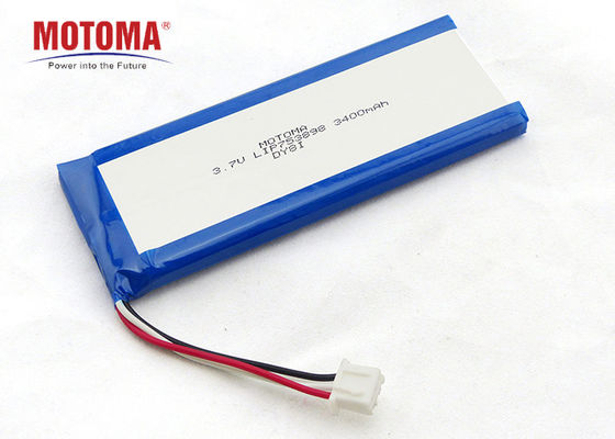 batterie au lithium médicale de 3.7V 3400mah avec des fils et des connecteurs