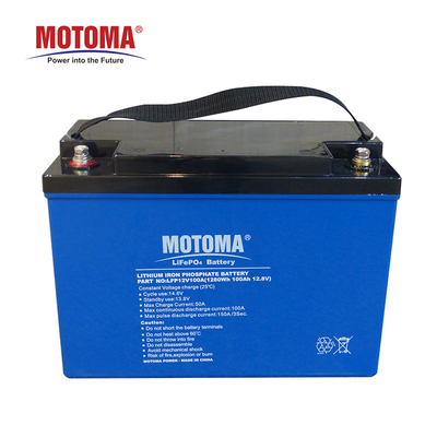 Batterie profonde du cycle LifePO4 de MOTOMA IEC62133 12V 100Ah pour le système solaire de stockage